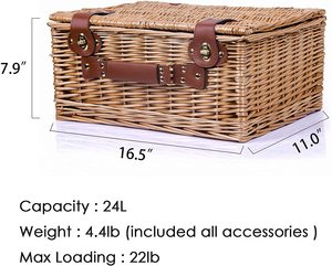 Panier <span class=keywords><strong>de</strong></span> pique-nique pliable OEM en <span class=keywords><strong>osier</strong></span> blanc pour 6 personnes, personnalisé, isolé, pour enfants, extérieur, pliable, pour 4 personnes avec couvercle - Product Image 2