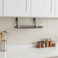 Support de rangement pliable en métal blanc sans perçage pour câbles sous la table, type crochet, étagère de rangement pour prises en fil de fer, cuisine