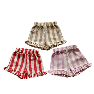 Pantaloncini estivi alla moda attillati per bambini <span class=keywords><strong>pantaloni</strong></span> morbidi in cotone e <span class=keywords><strong>lino</strong></span> a righe di loto freschi e traspiranti - Product Image 5