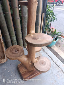 Vente en gros de chat mignon condo meubles en bois de pin Kratzbaum griffoir Cattree arbre tour maison cadre d'escalade - Product Image 5