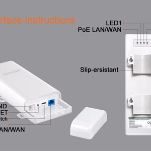 Tenda O3 Router <b>Wireless</b> Outdoor 5km 2.4GHZ 150Mbps Outdoor Bridge Switch 12dBi Antennas Range Wifi Bridge Router Repeater - Product Image 5
