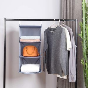 Organisateur de placard suspendu à 3 étagères, étagères de rangement pliables pour vêtements, type crochet pour chambre à coucher, tissu Oxford 600D - Product Image 2