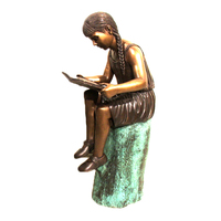 Statue de fille lisant en bronze grandeur nature de haute qualité, moulée à la cire perdue, pour jardin, à vendre