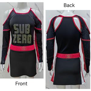 Uniformes de Porristas al por Mayor, Trajes de Entrenamiento Cómodos de Spandex <span class=keywords><strong>para</strong></span> Niñas, Colores Personalizados <span class=keywords><strong>para</strong></span> <span class=keywords><strong>Fiestas</strong></span> Escolares - Product Image 2