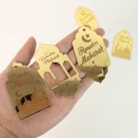Ramadan Mubarak Kuchendekoration Goldene Acryl-Moschee-Laternen-Form Ramadan Mubarak Cupcake-Topper für Ramadan-Kuchendekoration