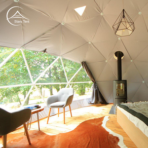 Tienda de campaña prefabricada de 6m con baño Tipo <span class=keywords><strong>Camping</strong></span> Cúpula geodésica Casa Tienda de campaña Igloos de lujo Hotel <span class=keywords><strong>4</strong></span> estaciones Tiendas DE BODA ovaladas - Product Image 3