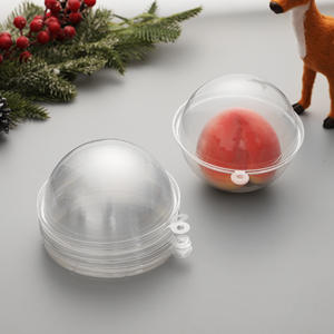 Bola de plástico transparente al por mayor, bola redonda de Mousse, caja FruityMix, caja para dulces, caja con mango transparente, cuchara para ensalada y fruta, bola transparente - Product Image 3