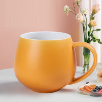 Tasse en forme d'oeuf blanc en forme de boule à grand ventre LOGO personnalisé 430ml grande tasse en céramique tasse à café ronde tasse en porcelaine