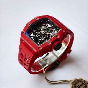 Custom Made Best Quality Luxury Square Mechanical Watch 43mm Hollow SAPPHIRE CRYSTAL Dial RMAL1 Movement RM035-02 <b>Red</b> Alloy - Product Image 2