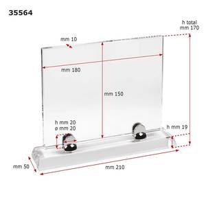 Placa de Vidrio de 180x150 mm con Base para Exhibidores - Product Image 3