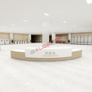 Bancone <span class=keywords><strong>Reception</strong></span> Medico Semicircolare con Superficie in Acrilico per Postazione Infermieri, Dimensioni Personalizzabili - Product Image 4