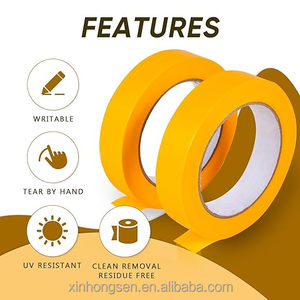 Màu vàng <span class=keywords><strong>Crepe</strong></span> Giấy Họa sĩ mặt nạ băng không có dư lượng keo cho sử dụng ô tô và mẫu miễn phí được cung cấp - Product Image 5