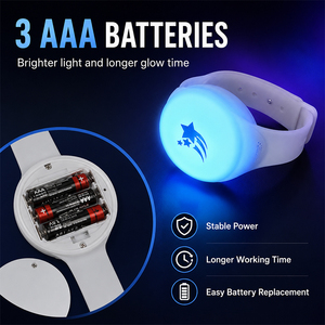 สายรัดข้อมือซิลิโคนเรืองแสง ไฟ LED  ออกแบบตามสั่ง สำหรับงานดนตรี  ใช้แสดงความสนับสนุนให้กับผู้ชม - Product Image 1