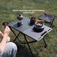 Table de camping tactique pliable d'extérieur, équipement de pique-nique portable, ensemble complet de mobilier d'extérieur