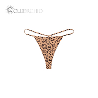 Celana dalam G-String motif macan tutul wanita, penjualan laris lembut bernapas tanpa kelim rendah seksi polos dicelup rajutan dewasa wanita