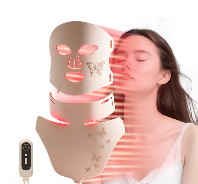 Light Silicone Soft Flexible Pdt Infrared Red Light Therapy Device Mask Machine of Led Facial Mask with Neck Red Light Therapy