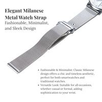 Bracelet de montre milanais 20mm vente en gros personnalisé 316 acier inoxydable pli-pression fermoir CNC conçu bracelet de montre pour Samsung Huawei Xiaomi