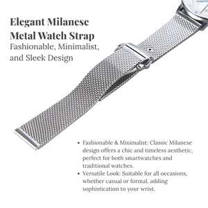 Cinturino per Orologio Milanese 20mm, Personalizzabile, in Acciaio Inox 316, Chiusura a Pressione, Lavorazione CNC, per Samsung <span class=keywords><strong>Huawei</strong></span> Xiaomi - Product Image 2