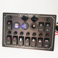 10 gangs étanche voiture automatique bateau Marine LED AC/DC interrupteur à bascule panneau de commande avec disjoncteur et Shunt