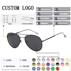 Lunettes de soleil pilote ovales à monture intégrale, verres dégradés marron, protection UV 100%, unisexe, protection solaire pour adultes - Product Image 2