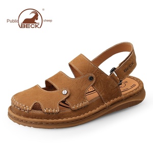 Sandalias Gongyang para Hombre, de Cuero Genuino, Punta Cerrada, para Exteriores, Transpirables, con Suela de Goma Antideslizante, para Otoño, Playa, Casuales - Product Image 5