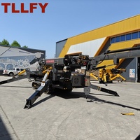 Grue araignée mobile hydraulique à moteur diesel 10 tonnes, mini, hauteur de levage 20 m, double moteur