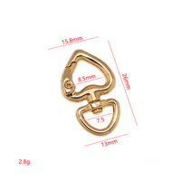Vente en gros usine : Breloques cœur style Ins, accessoires mousqueton pour porte-clés, mousqueton pivotant, porte-clés de petite taille, fermoir à ressort métallique