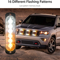 Feux de signalisation d'avertissement 12V - 24V, barre de feux stroboscopiques de danger, feux de détresse pour véhicules et camions, kit de feux stroboscopiques LED ambre