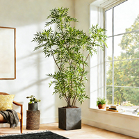 Bambou artificiel réaliste dans un pot blanc, plante artificielle réaliste pour la décoration de la maison et du bureau, verdure élégante et moderne