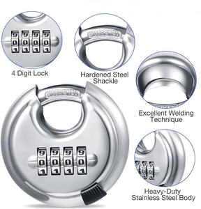<span class=keywords><strong>Cadenas</strong></span> en acier inoxydable 201, haute sécurité, bonne qualité, <span class=keywords><strong>cadenas</strong></span> <span class=keywords><strong>à</strong></span> disque <span class=keywords><strong>à</strong></span> combinaison de 70 mm - Product Image 1