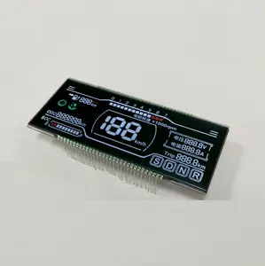 Lcd ل سيارة كهربائية 5.5 بوصة lcd أحادي اللون 3 أرقام multiplex 7 segment display VA الأحمر الأخضر الطباعة الحريرية 62 دبابيس معدنية