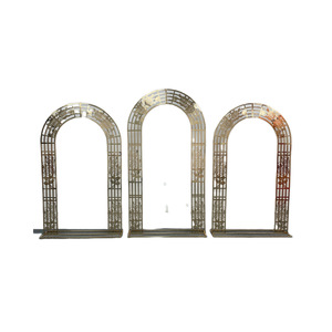 Ornements de fond de scène <span class=keywords><strong>en</strong></span> gros direct décorés avec des accessoires de mariage <span class=keywords><strong>en</strong></span> arc <span class=keywords><strong>en</strong></span> <span class=keywords><strong>fer</strong></span> <span class=keywords><strong>forgé</strong></span> étagère Rose creuse à trois barres - Product Image 6
