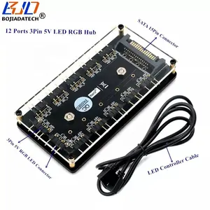 12 Way <span class=keywords><strong>Rgb</strong></span> Argb <span class=keywords><strong>Fan</strong></span> Hub 5V 3pin Led <span class=keywords><strong>Controller</strong></span> Met Pmma Case En Magnetische Impasse - Product Image 1
