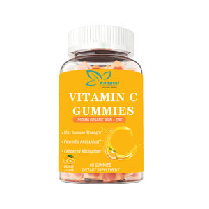 Complément alimentaire biologique sans sucre à base de fer et de zinc, marque privée, améliore la santé de la peau, gommes à la vitamine C, soutien immunitaire, bonbons gélifiés à la vitamine - Product Image 1
