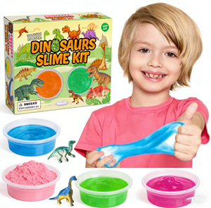 Kit de slime <span class=keywords><strong>à</strong></span> bulles <span class=keywords><strong>dinosaure</strong></span> DIY, plastique, 12 couleurs, cristal, sûr, non toxique, matière amusante pour slime, adapté aux enfants, excellente idée cadeau - Product Image 5