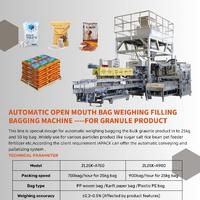 Línea de Máquinas Automáticas para Pesar, Llenar, Sellar, Embolsar, Empacar y Paletizar Tabletas de Sal Cristalina Sólida Cúbica de 25-50 kg