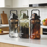 Bouteille d'eau sport portable Longstar de haute qualité, gourde souple enduite sans BPA, anti-fuite, design créatif et minimaliste, pour boire directement