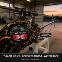 Servomoteur numérique sans noyau XQ-POWER XQ-S2010D 7KG pour avion RC, engrenages en acier inoxydable, étanche, 8.4V, pour hélicoptère RC OEM