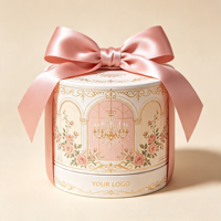 Boîte cadeau ronde de luxe personnalisée, emballage rigide en carton pour cosmétiques et bijoux, avec design artistique sur le thème du palais