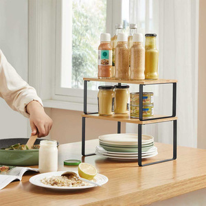 Estantes para mostrador de <span class=keywords><strong>cocina</strong></span> Estante para condimentos de gran capacidad <span class=keywords><strong>Despensa</strong></span> Multiusos 2 piezas Estante organizador de gabinete - Product Image 5