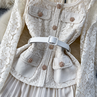 Robe maxi élégante à col carré, tunique décontractée, tissée, respirante, style empire, patchwork, dentelle, pour femmes, marque de vêtements personnalisée