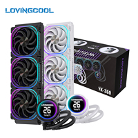 Refroidisseur liquide pour processeur Lovingcool YK02 personnalisable, faible bruit, haute efficacité, affichage de la température, pompe PWM, 300W TDP, refroidissement par eau