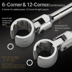 Clé à douille pour capteur d'oxygène de qualité industrielle Hi-Spec 7/8 22 mm chromée, outil de réparation automobile avec garantie de 3 ans - Product Image 2