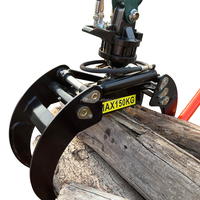 Rimorchio ATV con Gru Idraulica, Motore e Pompa, Rimorchio Forestale per Carico Legname, Caricatore di Tronchi con Braccio Telescopico per Trasporto Legname