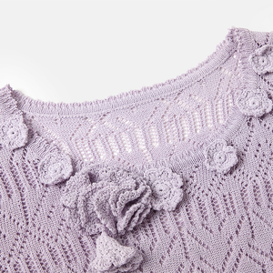 <span class=keywords><strong>Abito</strong></span> Midi da donna <span class=keywords><strong>in</strong></span> <span class=keywords><strong>maglia</strong></span> <span class=keywords><strong>viola</strong></span> elegante <span class=keywords><strong>in</strong></span> cotone personalizzato - Product Image 4