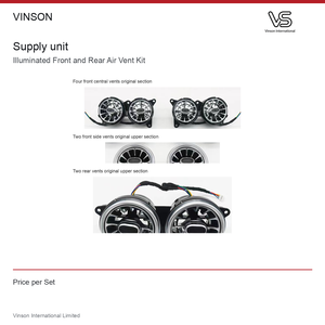 Kit de ventilación frontal y trasera iluminada para Mercedes Benz Clase S W222 2014-2017 Seis ventilaciones frontales y dos traseras - Product Image 4