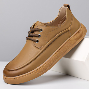 รองเท้าลำลองแบบผูกเชือกสำหรับผู้ชาย พื้นนุ่ม หนังแท้ ส้นแบน พื้นรองเท้า EVA พื้นยางนอก ผลิตที่เวินโจว เจ้อเจียง เหมาะสำหรับเดินเล่นสบายๆ - Product Image 1