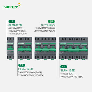 Suntree-zertifizierter Miniatur-Leistungs schalter (MCB) 125A DC 1/2/3/4-polig 1000V-1500V mit TÜV CE CB IEC-Zertifizierung - Product Image 3