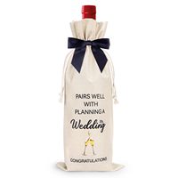 Sac cadeau en tissu de jute et lin imprimé personnalisé pour mariage, avec cordon de serrage, vente en gros, le moins cher