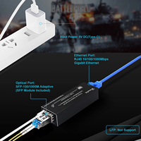 Convertisseur de média SFP Hereta Mini Gigabit PoE/Type-C alimenté par fibre optique 1 fibre/1 Ethernet RJ45 pour la sécurité des réseaux optiques